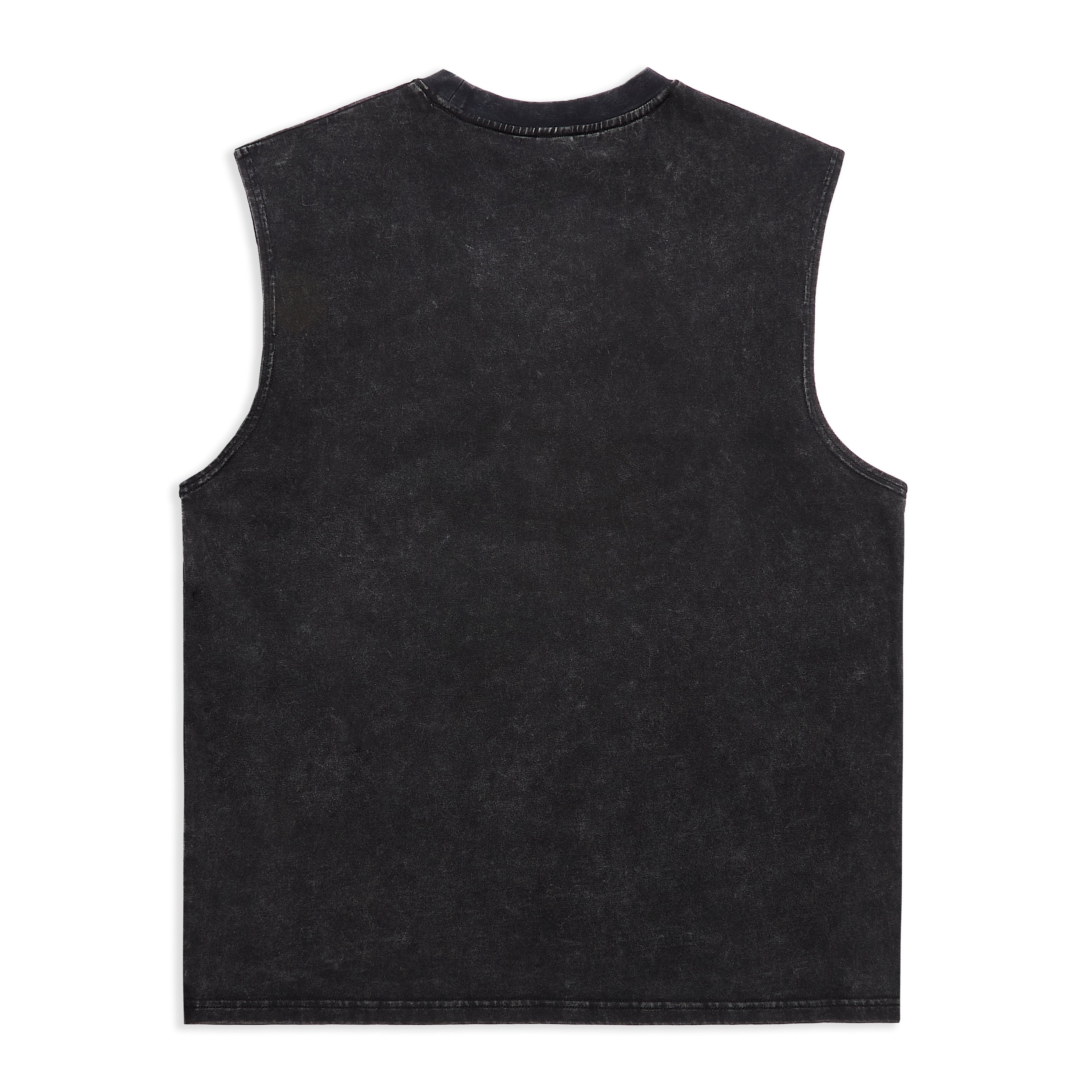 RIVAGE ACID WASH VEST - BLACK