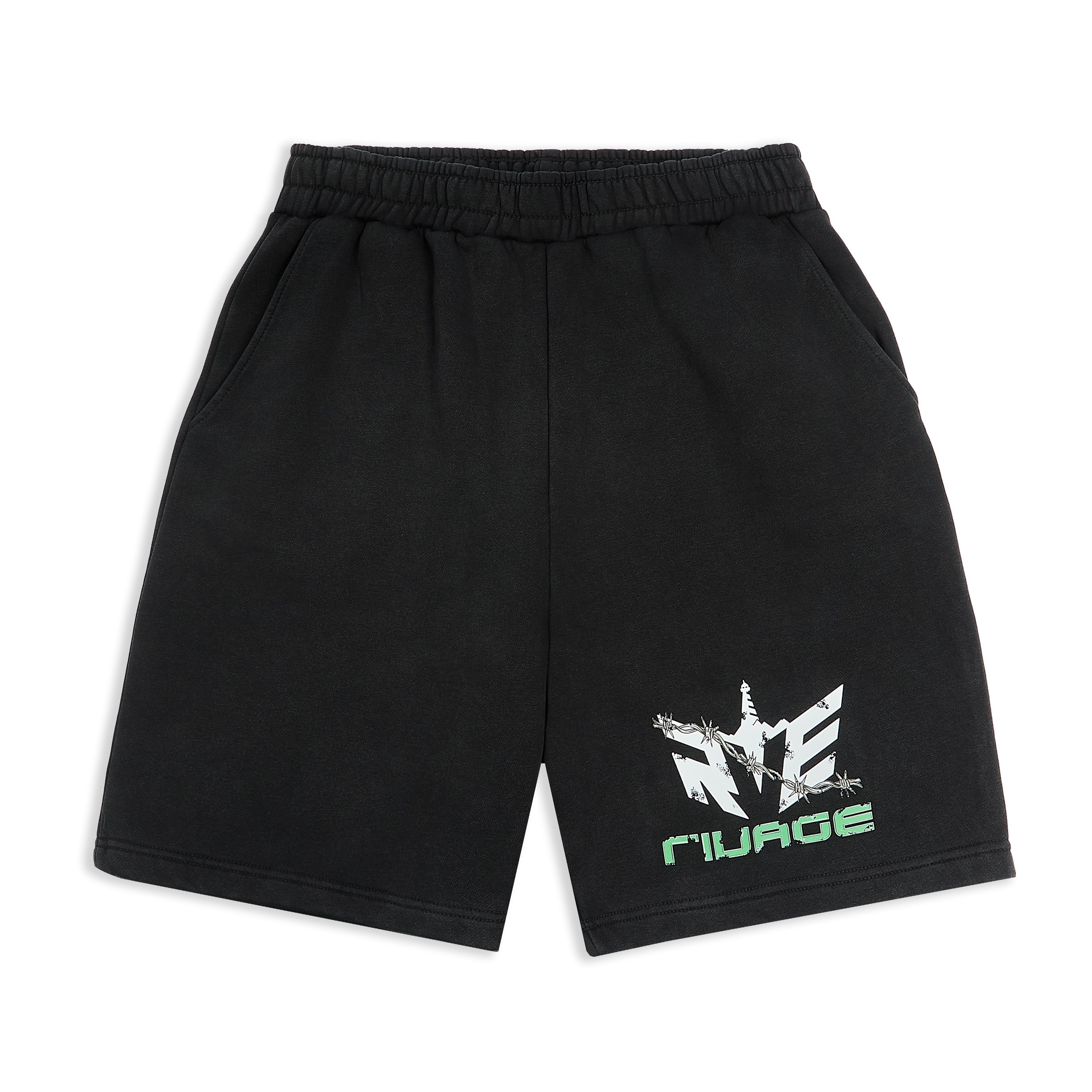 RVE BARBED WIRE SHORTS - FADED BLACK