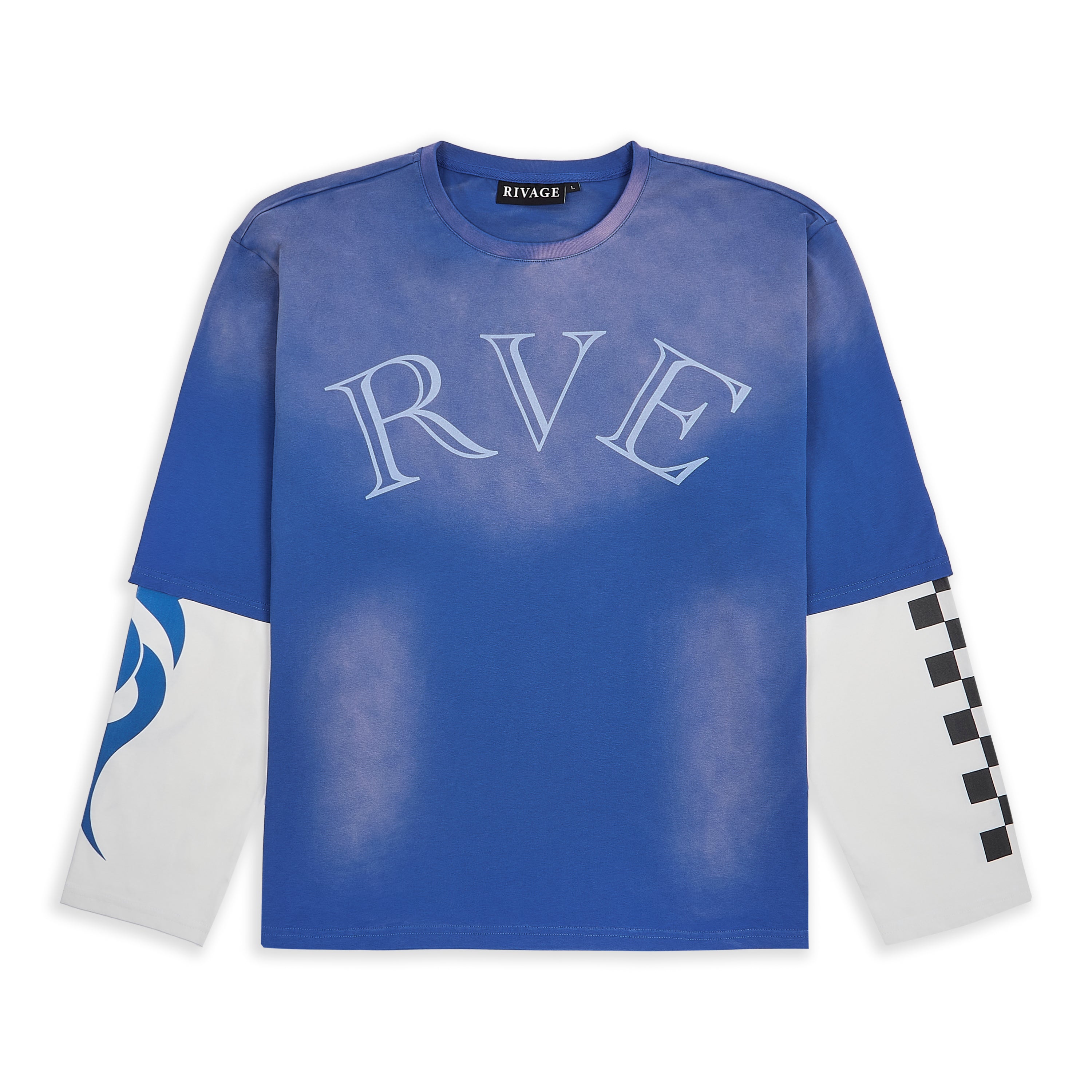 LONELY ROAD LONG SLEEVE T-SHIRT - WASHED BLUE